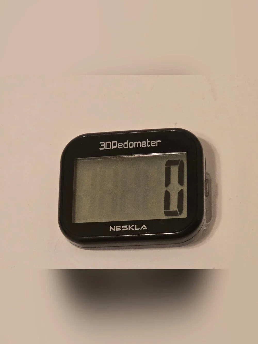 NESKLA 3D Pedometer Digital Clip-On Step Counter, Black Plastic